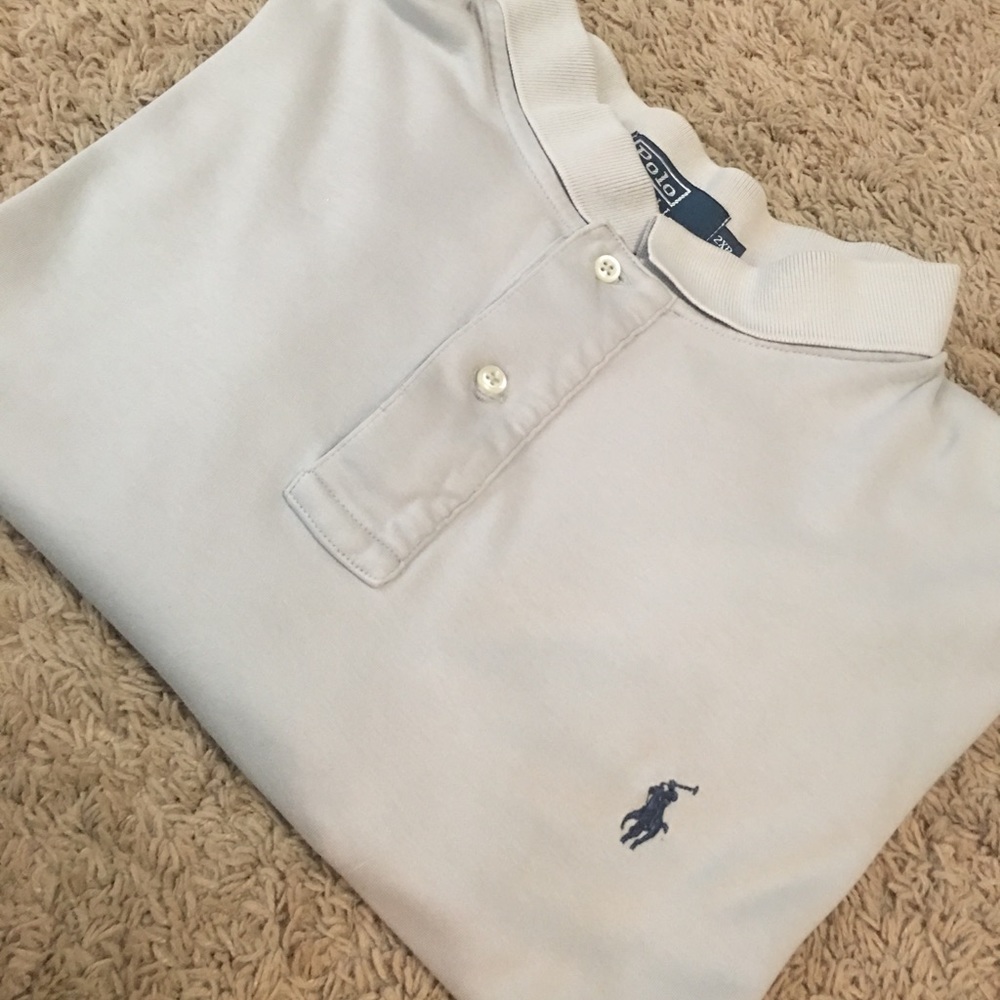 Pale Gray Men’s 2XB Polo By Ralph Lauren Shirt